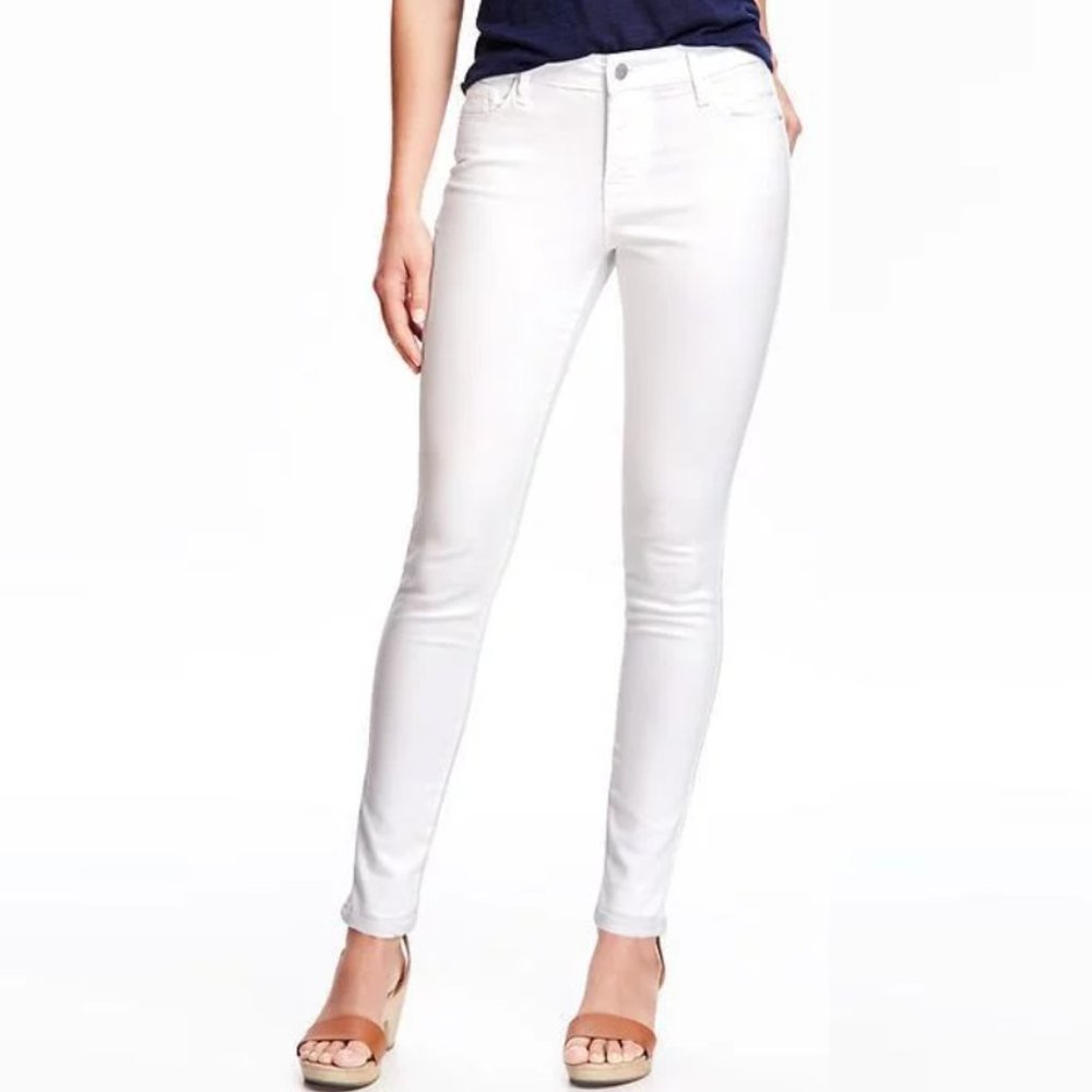 2 for 24* Old Navy Rockstar White 10* Stretch Skinny Mid-Rise* Great Condition